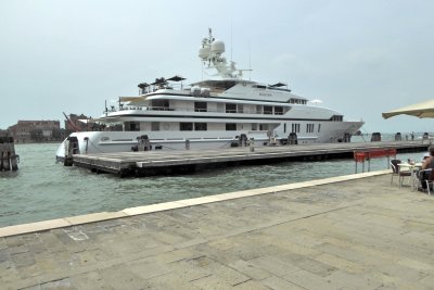 One of the many yachts docked in the Mediterrean
