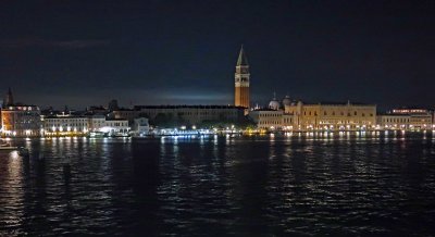 San Marco District along the Grand Canal with St. Mark's Campanile in the background