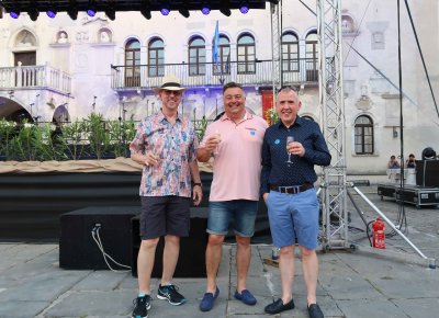 Bill, Simon, and Robert at the Azamazing Evening in Koper, Slovenia