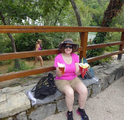 Beer and French Fries in Krka National Park, Croatia