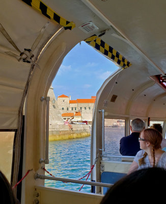 Entering the Old City Harbor of Dubrovnik by Tender Boat