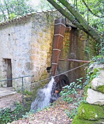 Water wheel for wool fulling mill on the Ljuta River in Croatia