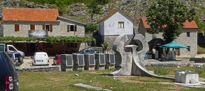 Monument in Njeguski, Montenegro, birthplace of the royal dynasty of Petrovic (1696-1918)