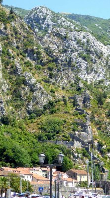 The fortifications of Kotor going up the Mountain of St. John