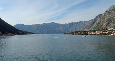 Sailing out of the Bay of Kotor, Montenegro