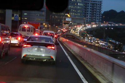 Tokyo traffic on the way to our hotel