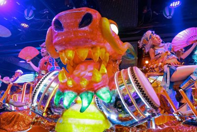 Performers on Dragon Float at Robot Restaurant in Tokyo