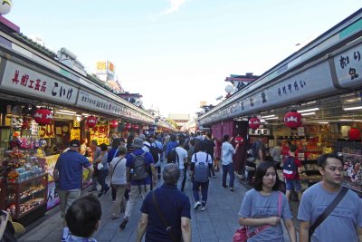 The Nakamise-dori is a street on the approach to the Sensoji Temple