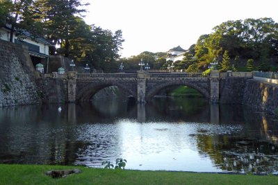 Meganebashi (Eyeglass Bridge) is the stone bridge at the Imperial Palace built in 1889
