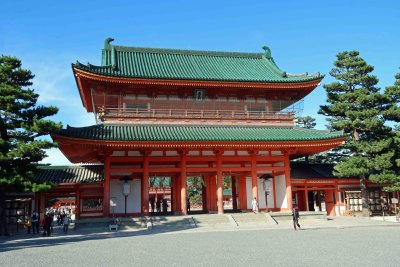 Gate to Heian Shrine in Kyoto
