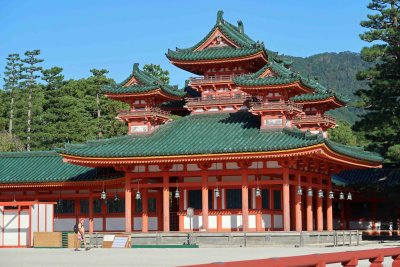 The Heian Shrine (796 AD) was re-built in 1895 to celebrate the 1100th anniversary of the capital's foundation in Kyoto