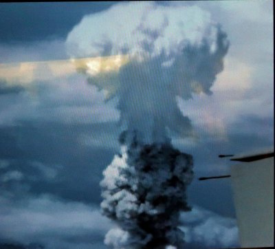 Mushroom cloud from atomic bomb dropped on Nagasaki