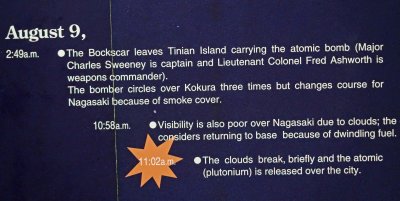 Information in the Atomic Bomb Museum in Nagasaki