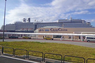 Westerdam docked at Fukuoka, Japan Cruise Center
