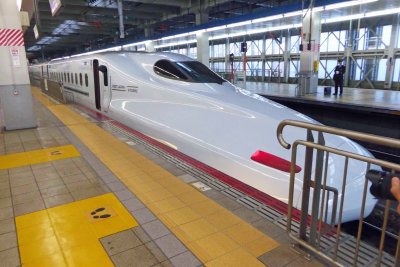 Bullet train from Fukuoka to Kitakyushu (home of Kokura Castle); top speed is 170 mph