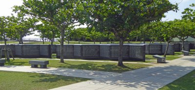 Okinawa Peace Park Stelai contain the names of 241,281 combatants and civilians who died in the Battle of Okinawa