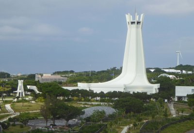 The Okinawa Peace Hall contains a 12-meter-high lacquer Buddha - a symbol of peace