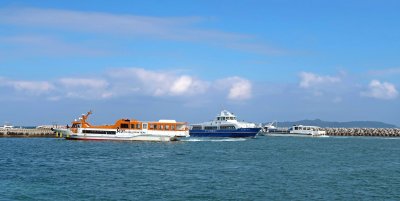 Ferries to and from Taketomi Island, Japan