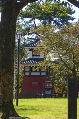Shirasu Lighthouse (built in 1873) is preserved in Kokura Castle Park, Japan