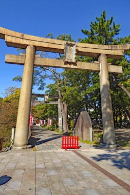 Torii Gate at Kokura Castle is the entry to Yasaka Shrine
