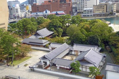 Looking down from top floor of Kokura Castle Keep