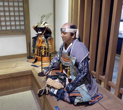 Japanese Samurai and Armor in Kokura Castle Keep