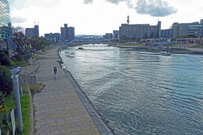 The Murasaki River outside the Crown Plaza Hotel in Kitakyushu, Japan