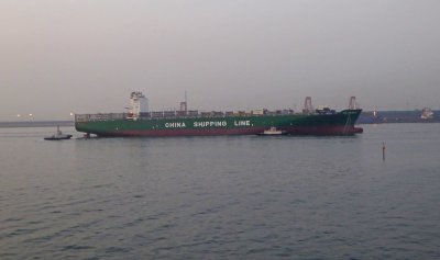 Ship arriving at the Port of Tianjin, China