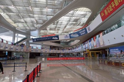 Big and empty Passenger Terminal at the port of Tianjin, China