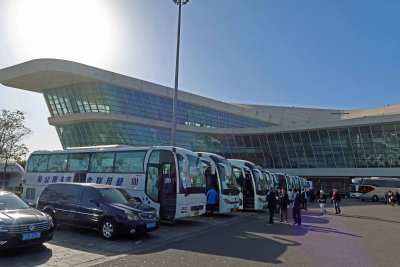 Buses outside the Tianjin Passenger Terminal