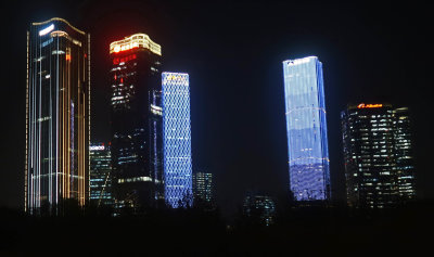 Driving through Beijing, China at Night
