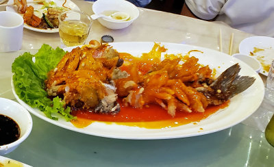 Really delicious fish at lunch in Dalian, China