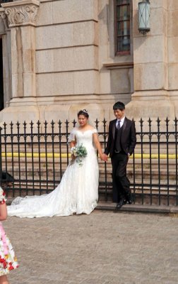 St Michael's Cathedral in Qingdao, China is a popular location for wedding photos