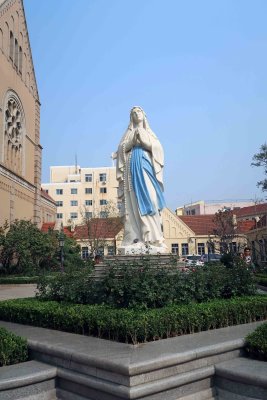 In the courtyard of St Michael's Cathedral in Qingdao, China