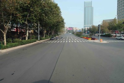 No traffic in Qingdao, China on Thursday afternoon