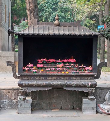 Lotus candles at Zhanshan Monastery in Qingdao, China