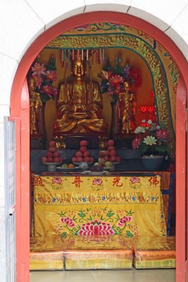 Ksitigarbha Buddha is enshrined on the ground floor of the Bell Tower at Zhanshan