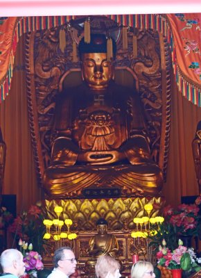 Shakyamuni Buddha is enshrined in the Hall of Mahavira at Zhanshan