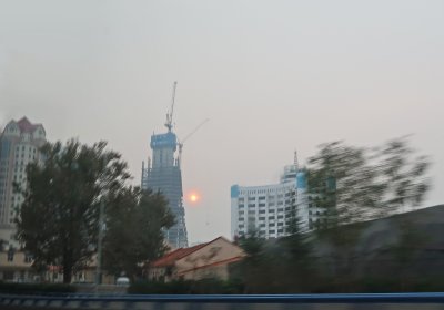 Smoggy sun in Qingdao