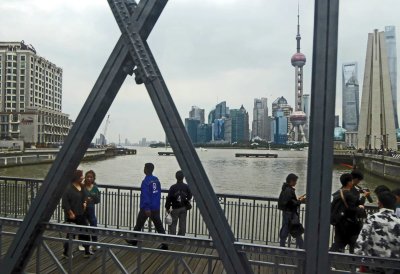 Crossing the Huangpu River in Shanghai