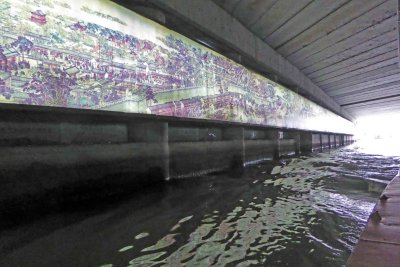 Mural under bridge tells the story of Suzhou, China