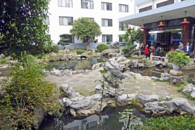 Garden entrance to restaurant in Suzhou, China