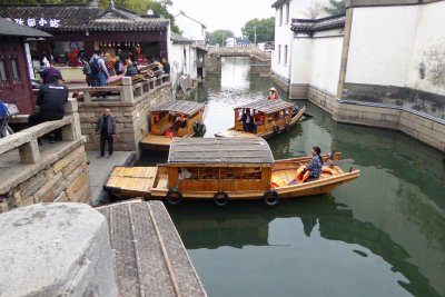 Traditional Chinese boats near The Humble Administrator's Garden