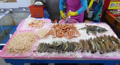 Shrimp and Prawns at Busan Fish Market