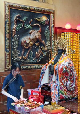 Inside the Xia-Hai City God Temple in Taipei, Taiwan