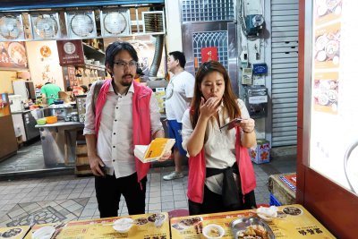 Tour guides were happy to finish the Stinky Tofu we didn't eat
