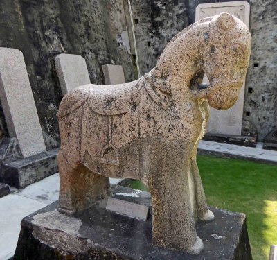Stone horse at Chihkan Tower that once guarded Koxinga's tomb before his body was relocated