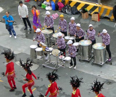 Percussion band on the dock at Manila, Philippines