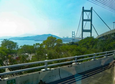 The Tsing Ma bridge from Hong Kong to the International Airport