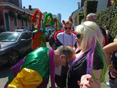 Mardi Gras Priest completes Blessing of the Boobies
